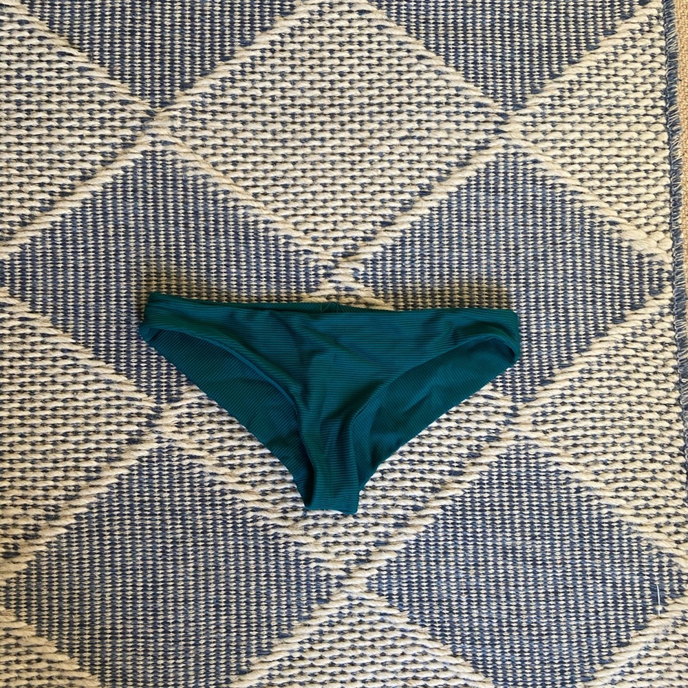 Green ribbed bikini bottoms